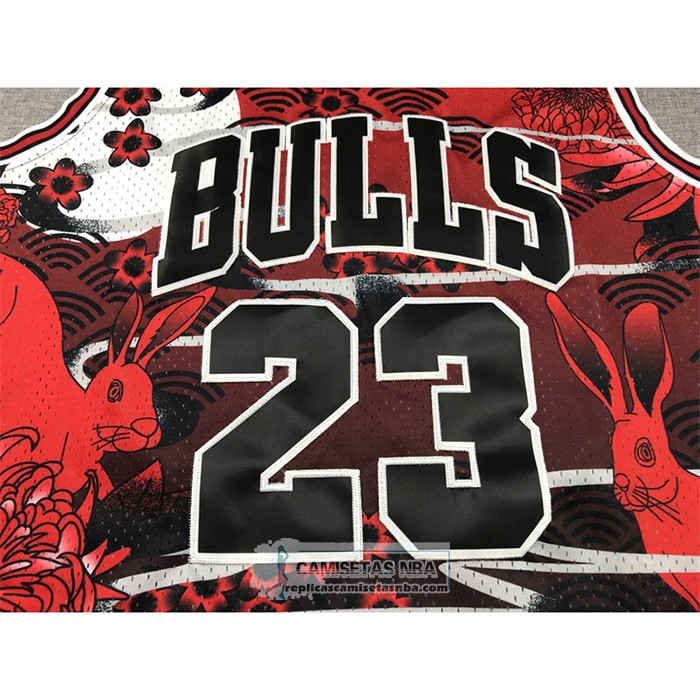 Camiseta Chicago Bulls Michael Jordan NO 23 Mitchell & Ness Lunar New Year Rojo